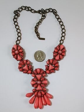 Coral Statement Bib Necklace - Unbranded